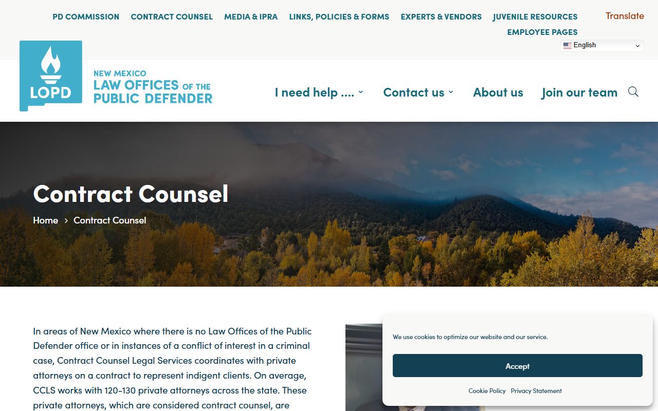 Catron County criminal court records public defender contract counsel page