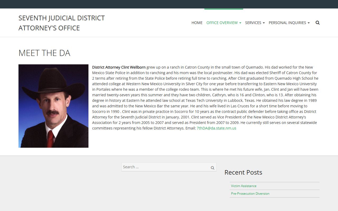 Catron County criminal court records DA Clint Wellborn biography