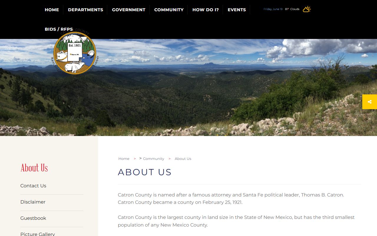 Catron County court records county background and history